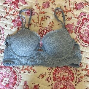 Aerie Blue Lace Bra with Intricate Design